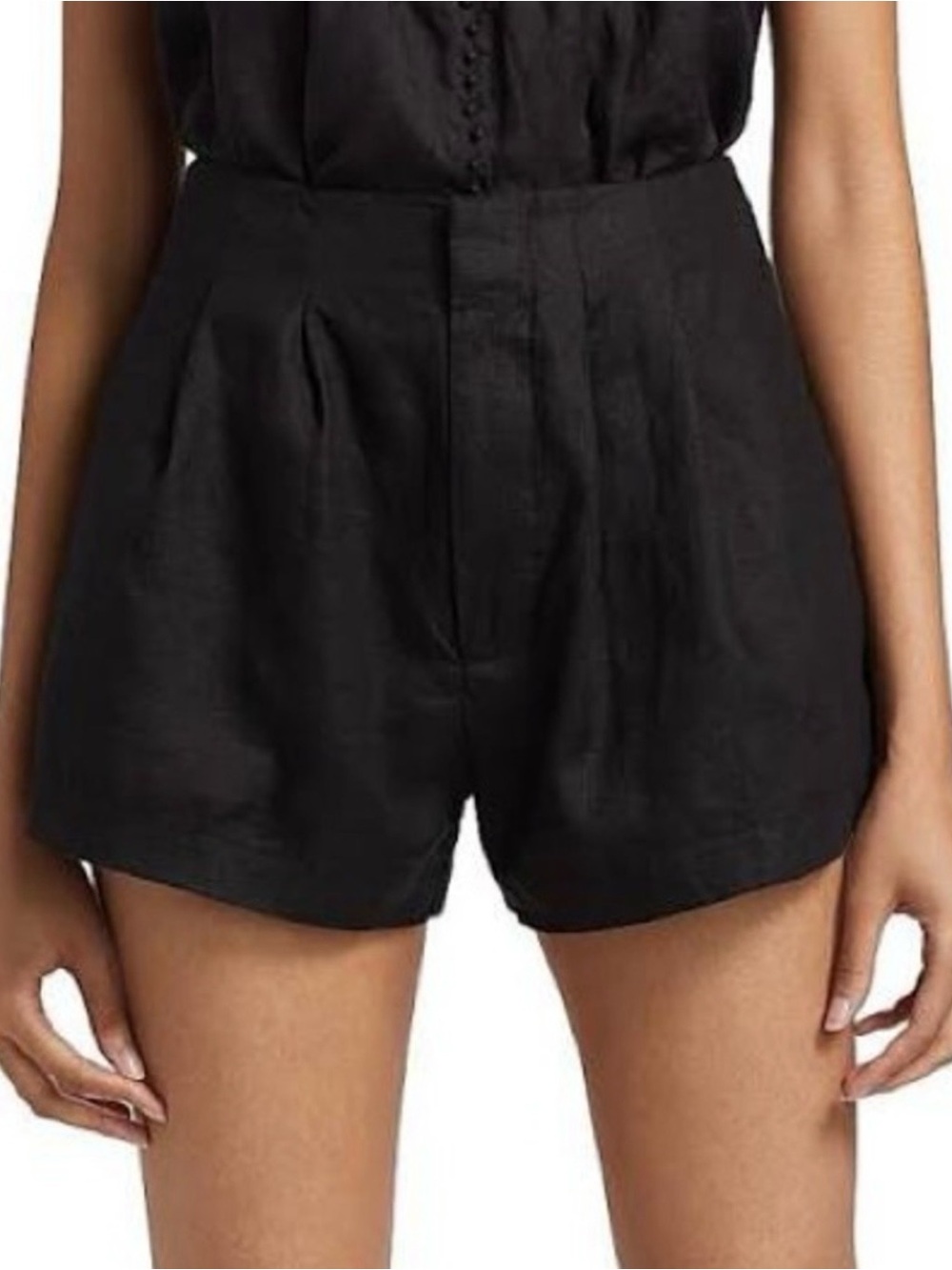 Doen Black 100% Linen Women's Shorts